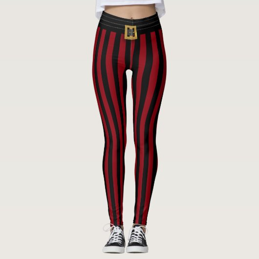 Funny Red Pirate Stripe Leggings (Voorkant)