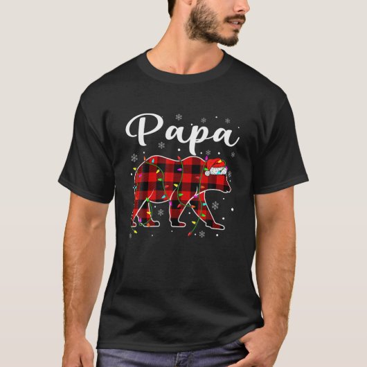 Funny Red Pset-kerstlampjes Papa Beer Xmas Pa T-shirt (Voorkant)