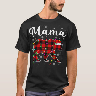 Funny Red Pset met kerstlamjes mama Beer Xmas Pa T-shirt