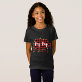 Funny Red Pset met kerstverlichting Pop Pop Beer T-shirt (Voorkant volledig)