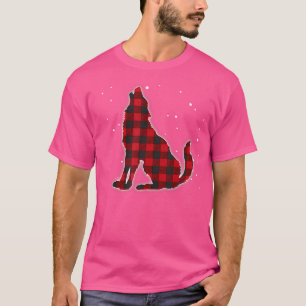 Funny Red Pset Wolf Howling Matching Buffalo Fami T-shirt