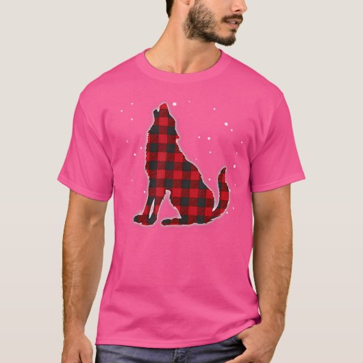 Funny Red Pset Wolf Howling Matching Buffalo Fami T-shirt (Voorkant)