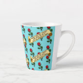 Funny Red Roses Are Red Coffee Poem Ribbon Pattern Latte Mok (Rechts)