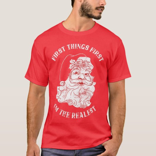 Funny Red Santa Clause kerstfeestun T-shirt (Voorkant)