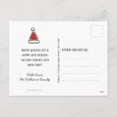 Funny Red Santa Hat Merry & Bright Typografie Feestdagenkaart (Achterkant)