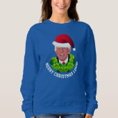 Funny Red Santa Hat Trump Ugly Kerstmis Trui (Voorkant)