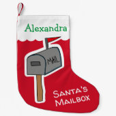 Funny Red Santa's brievenbus gepersonaliseerd Kleine Kerstsok (Voorkant)