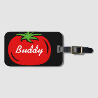 Funny red tomato custom bagagelabels