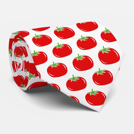 Funny red tomato model custom stropdas (Opgerold)