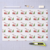 Funny Red Truck-kerstcadeaupapier Tissuepapier (Craft)