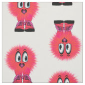 Funny Red Warm Fuzzy Critter Stof (Swatch)