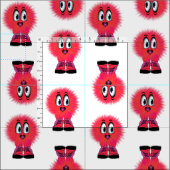 Funny Red Warm Fuzzy Critter Stof (Delen)