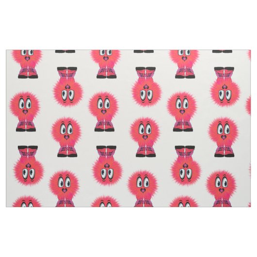 Funny Red Warm Fuzzy Critter Stof (Fat Quarter)