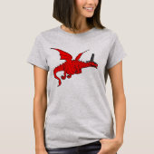 Funny Red Welsh draak in traditioneel Pet T-shirt (Voorkant)