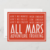 Funny Red White All Mars Trekking Adventure Briefkaart (Voorkant / Achterkant)
