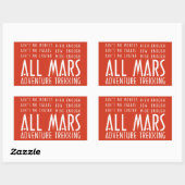 Funny Red White All Mars Trekking Adventure Rechthoekige Sticker (Vel)