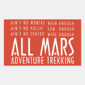 Funny Red White All Mars Trekking Adventure Rechthoekige Sticker (Voorkant)