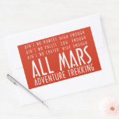Funny Red White All Mars Trekking Adventure Rechthoekige Sticker (Envelop)