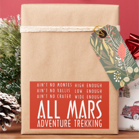 Funny Red White All Mars Trekking Adventure Rechthoekige Sticker (Feestdagen)