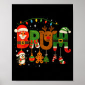 Funny Red White And Bruh Boys Xmas Christmas Pajam Poster (Voorkant)