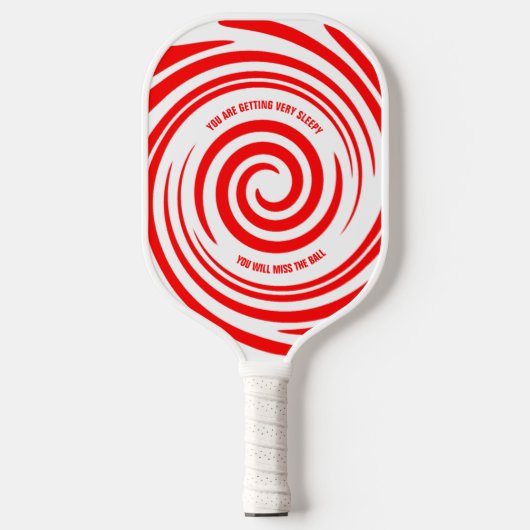 Funny Red White Swirls Hypnotic Pattern Pickleball Paddle (Voorkant)