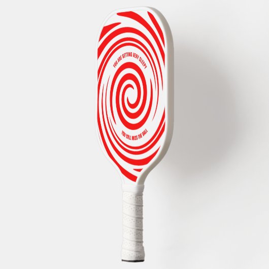 Funny Red White Swirls Hypnotic Pattern Pickleball Paddle (Links)