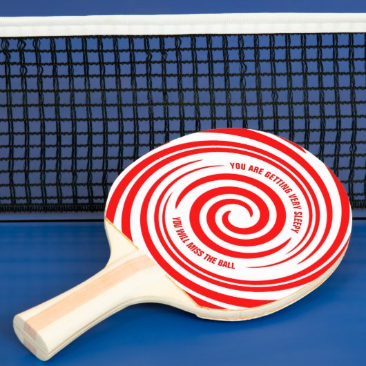 Funny Red White Swirls Hypnotic Pattern Tafeltennisbatje (Insitu)