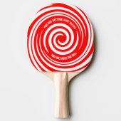 Funny Red White Swirls Hypnotic Pattern Tafeltennisbatje (Achterkant)