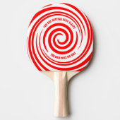 Funny Red White Swirls Hypnotic Pattern Tafeltennisbatje (Voorkant)