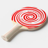 Funny Red White Swirls Hypnotic Pattern Tafeltennisbatje (Voorkant Gekanteld)