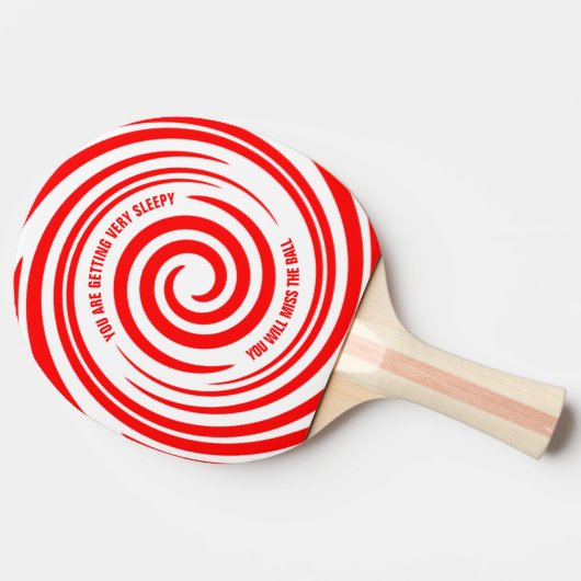 Funny Red White Swirls Hypnotic Pattern Tafeltennisbatje (Zijkant)