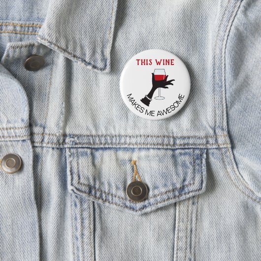 Funny  Red Wine Gezegde Ronde Button 5,7 Cm (In situ)