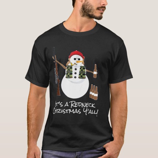 Funny Redeck Gift Idea T-shirt Snowman Beer Rifle (Voorkant)