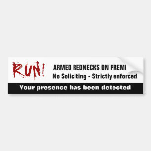 Funny Redeck No Solicing Sign Bumpersticker