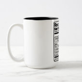 Funny Redeck Nutritional Facts Two-Tone Coffee M Tweekleurige Koffiemok (Links)