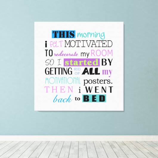 Funny Redecorate Demotivate Light Background ID113 Canvas Afdruk (Insitu (Houten vloer))