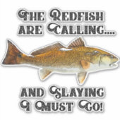 Funny Redfish Roep Vist Citaat Sticker (Voorkant)
