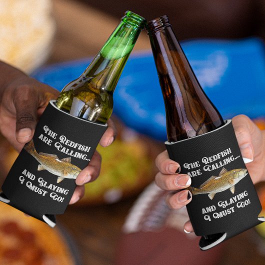 Funny Redfish Roep Vist Quote Fisherman Slay Blikjeskoeler