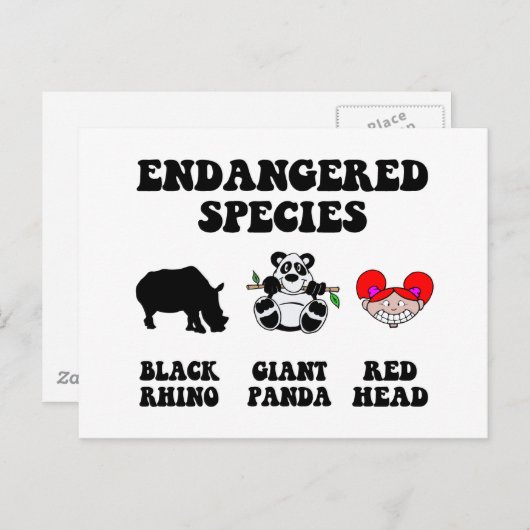 Funny redhead briefkaart (Voorkant / Achterkant)