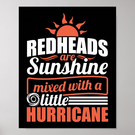 Funny Redhead Sunshine gemengd met orkaan Poster (Voorkant)