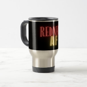 Funny Redneck AF Neon gepersonaliseerd Reisbeker