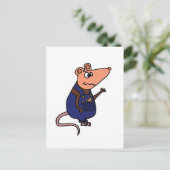 Funny Redneck Possum in Overalls Briefkaart (Staand voorkant)