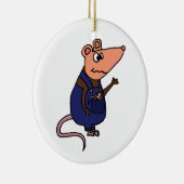 Funny Redneck Possum in Overalls Keramisch Ornament (Rechts)