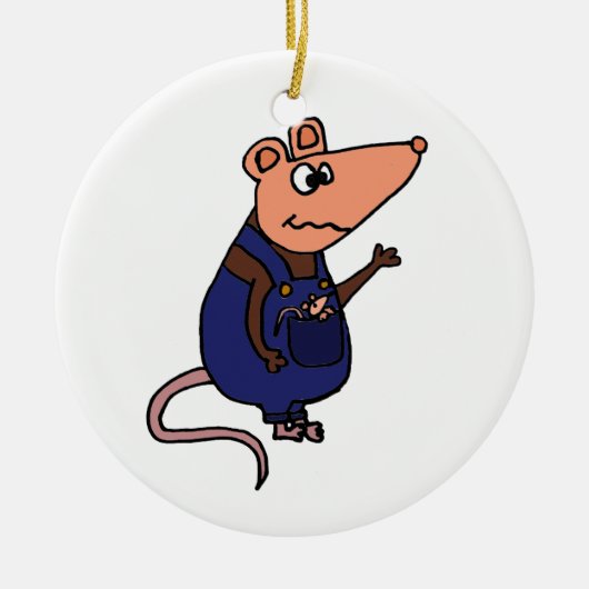 Funny Redneck Possum in Overalls Keramisch Ornament (Voorkant)