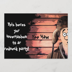 Funny Redneck Thema Uitnodiging