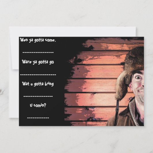 Funny Redneck Thema Uitnodiging (Achterkant)