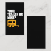 Funny Rednek je aanhanger of mijne? Trailer Trash Visitekaartje (Voorkant / Achterkant)