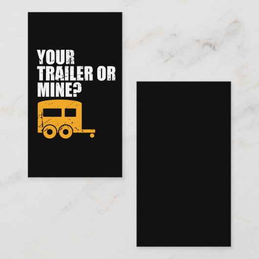 Funny Rednek je aanhanger of mijne? Trailer Trash Visitekaartje (Voorkant / Achterkant)