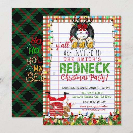 Funny Rednek kerstfeestdag Kaart (Voorkant / Achterkant)