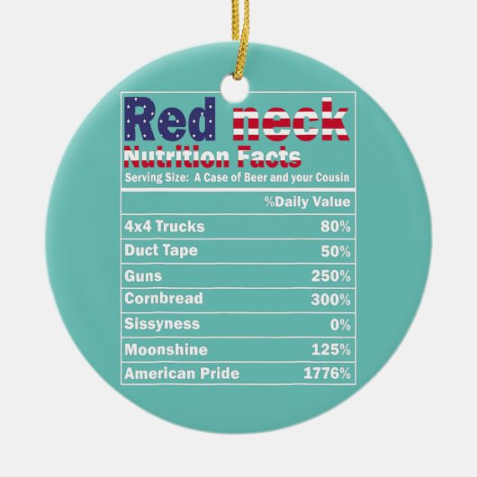 Funny Rednek Nutrition Feit 4 van juli land Keramisch Ornament (Voorkant)